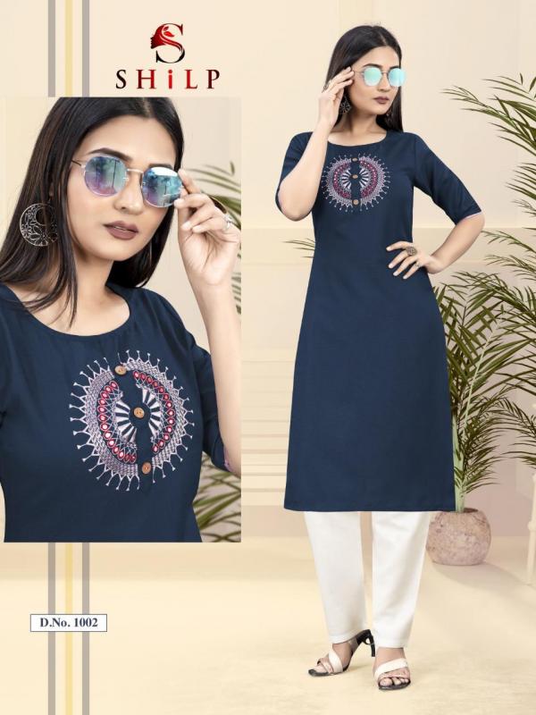 Shilp Meghana Designer Cotton Embroidery Kurti 